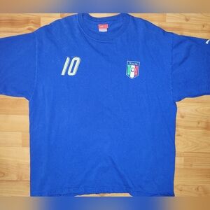 Puma Italia #10 Soccer Blue T-Shirt Italian Official Futbol Merch, Extra Large